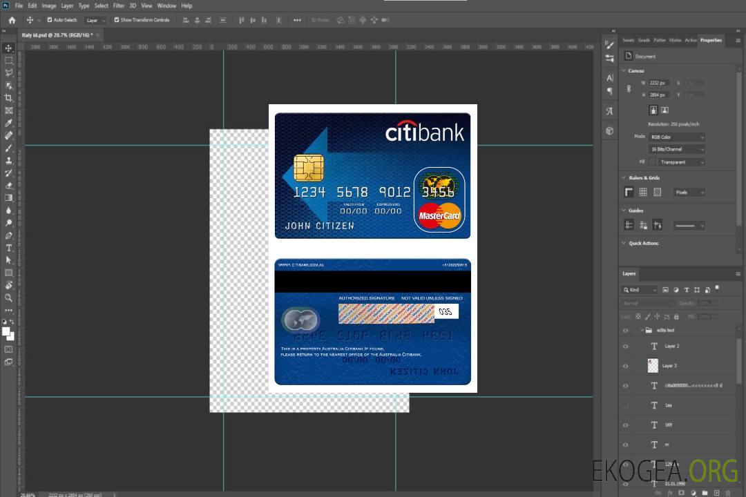 Carte Mastercard Citibank Australie template Carte Mastercard Citibank Australie template